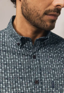 Poplin overhemd met geometrische print