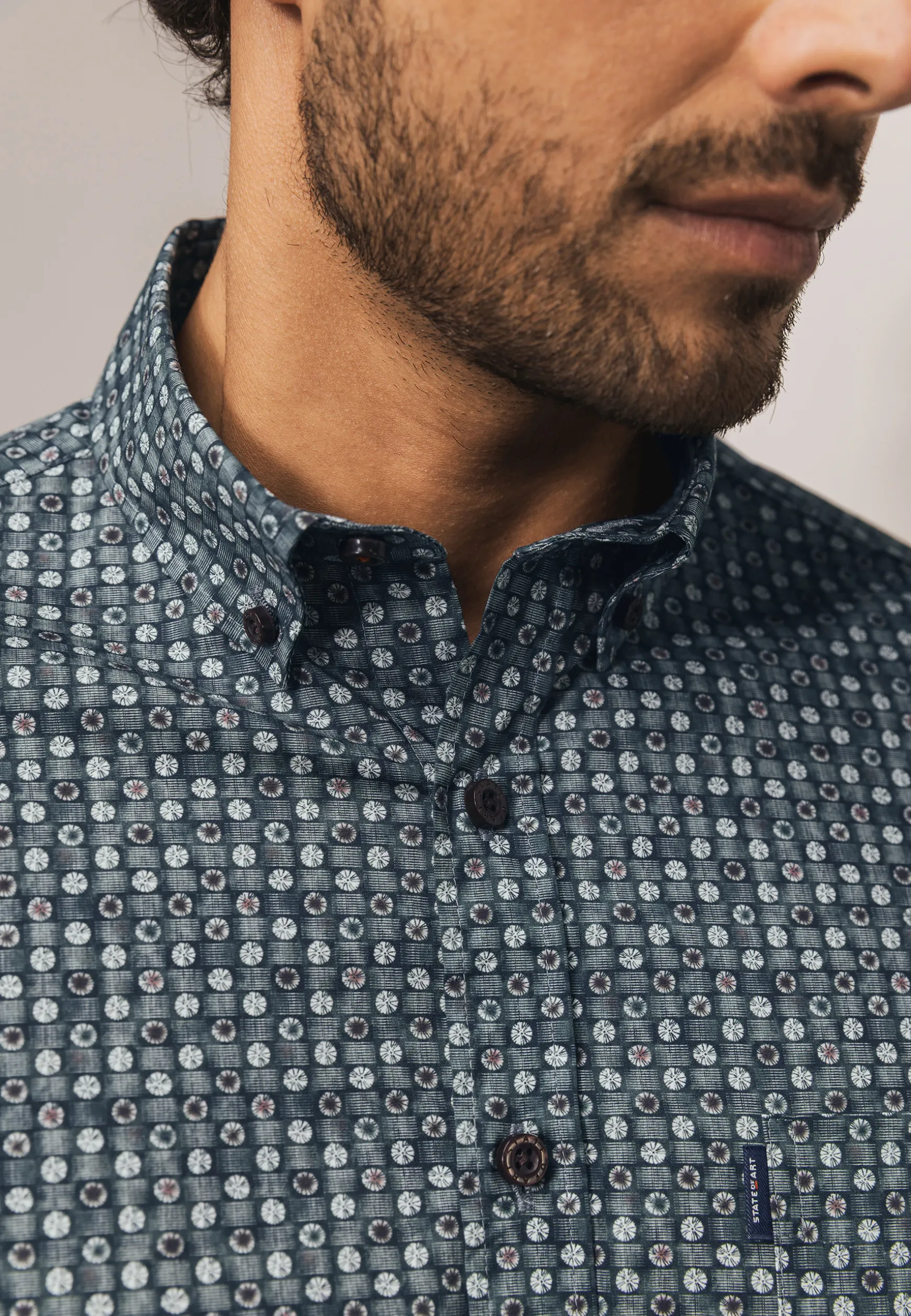 Poplin overhemd met geometrische print