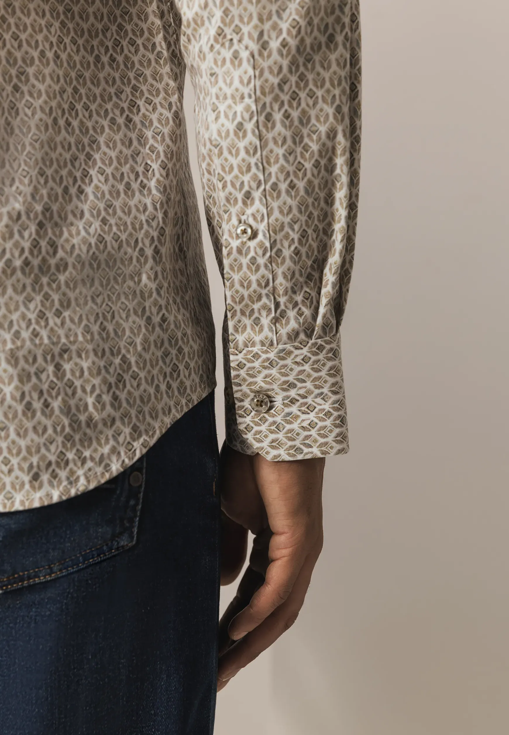Poplin overhemd met geometrische print