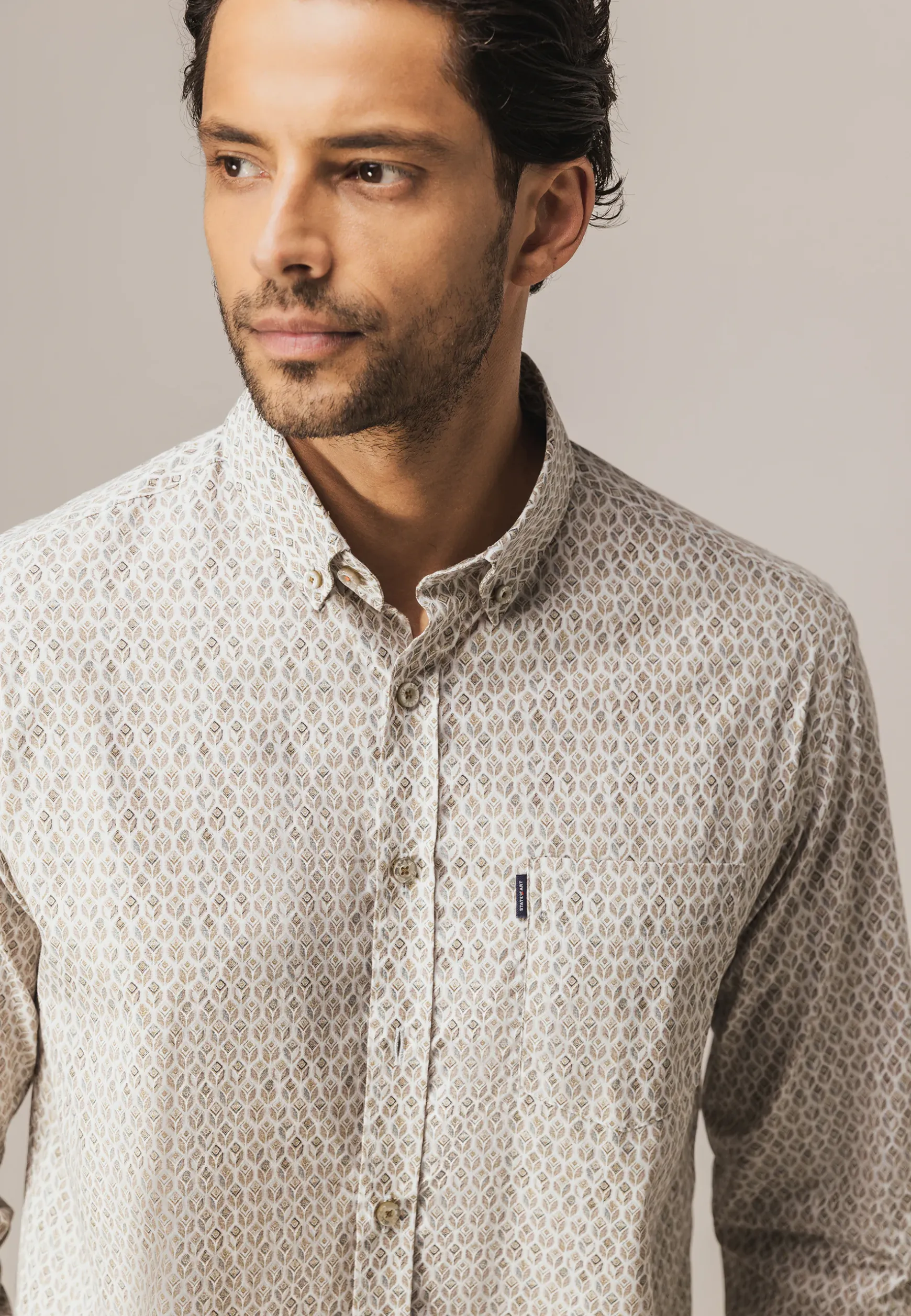 Poplin overhemd met geometrische print