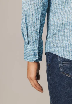 Poplin overhemd met geometrische print
