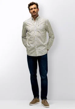 Poplin overhemd met kleurrijke all-over print