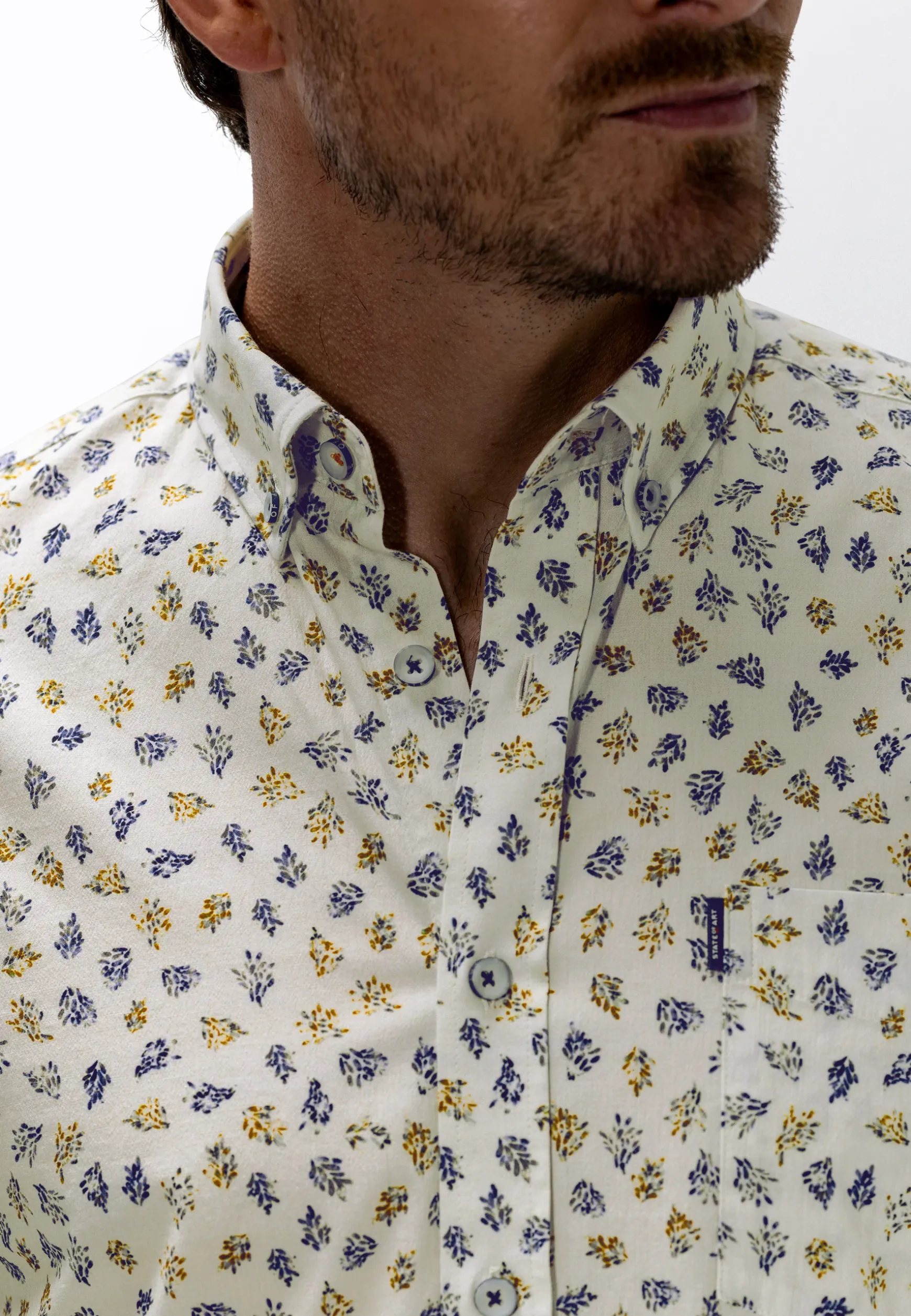 Poplin overhemd met kleurrijke all-over print