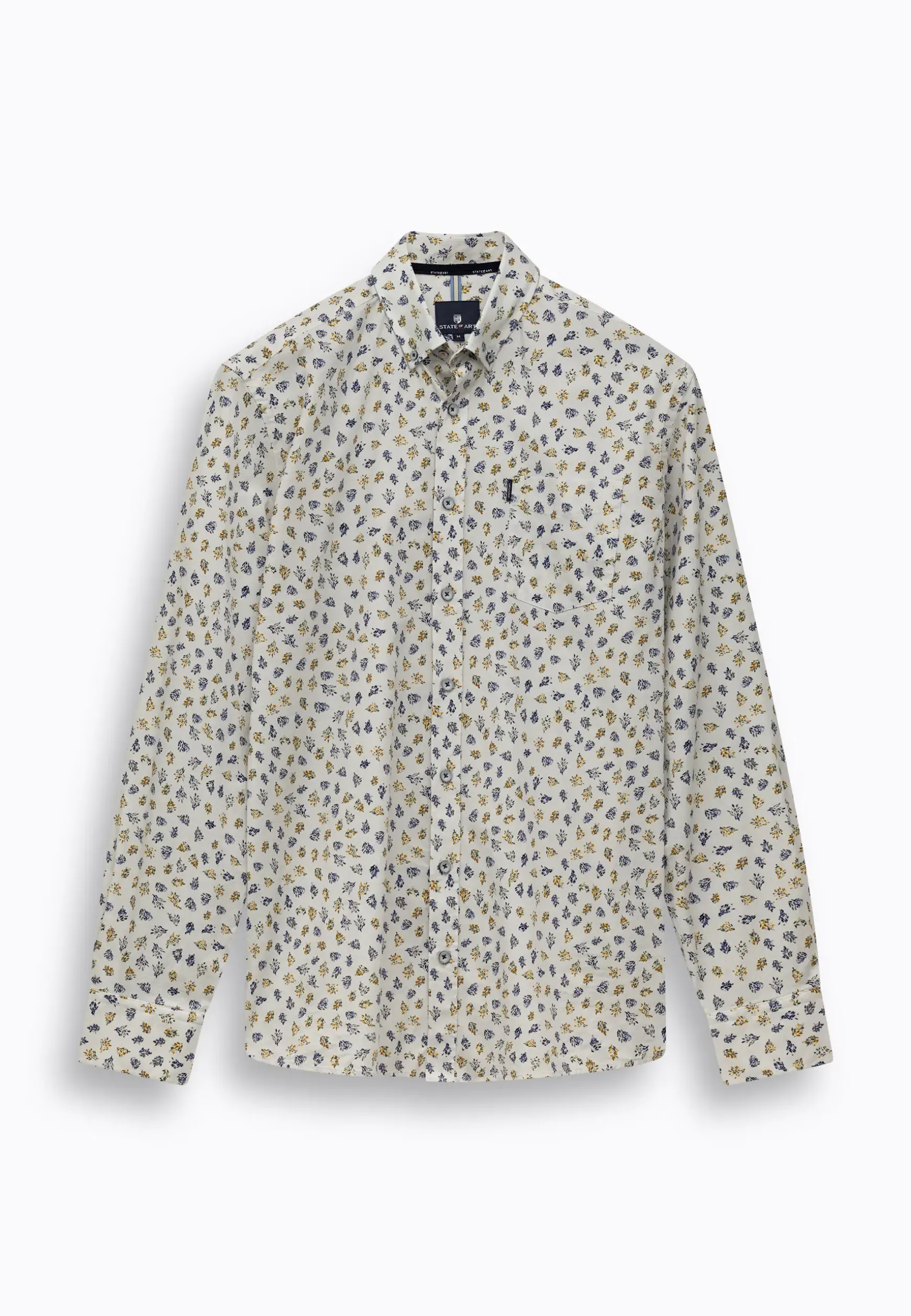 Poplin overhemd met kleurrijke all-over print