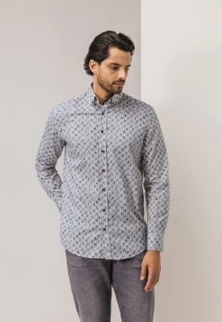 Poplin overhemd met streepdessin