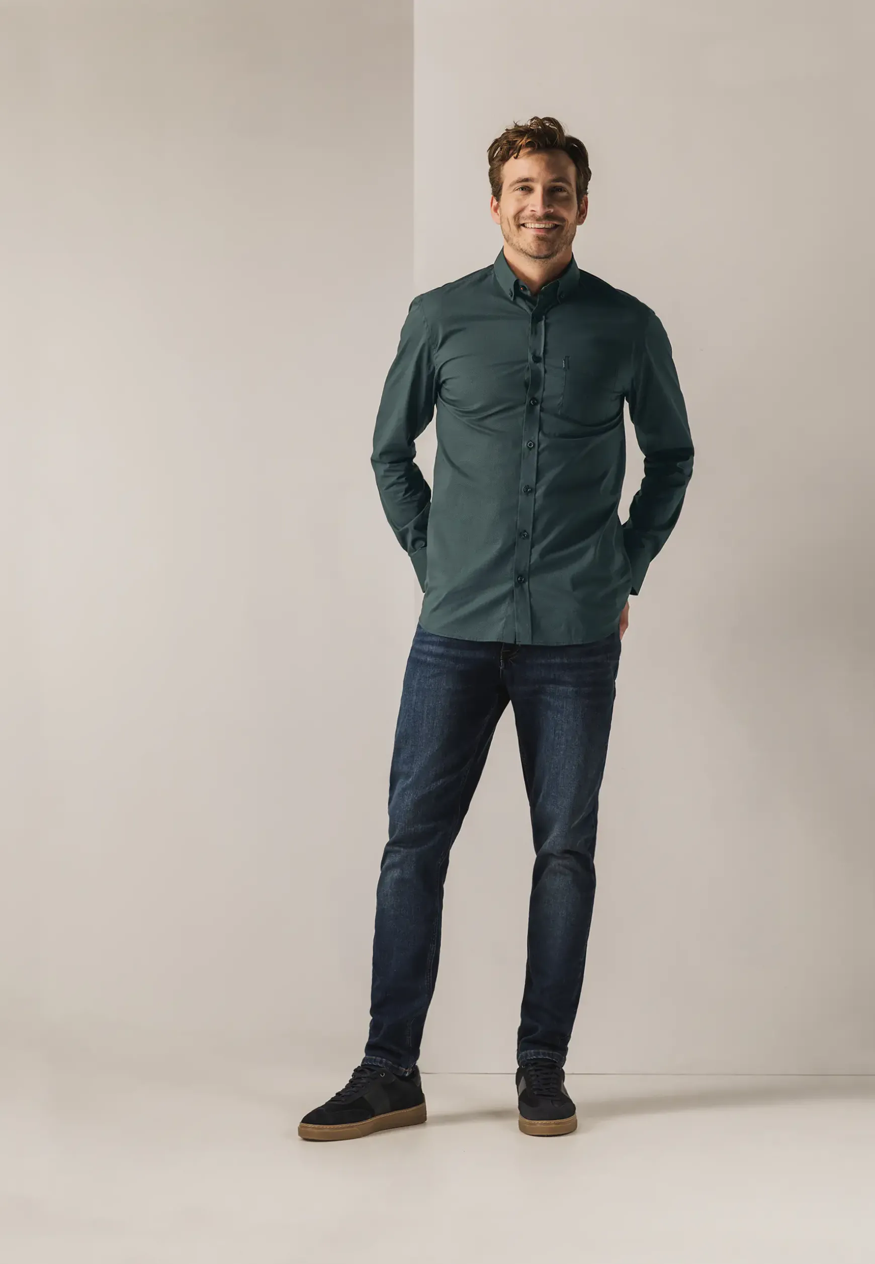 Regular fit overhemd met all-over print