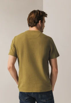 Ronde hals T-shirt met structuurpatroon