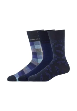 Set van 3 paar sokken blauw