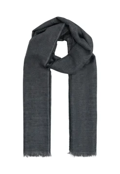 Sjaal met all-over print en franjes
