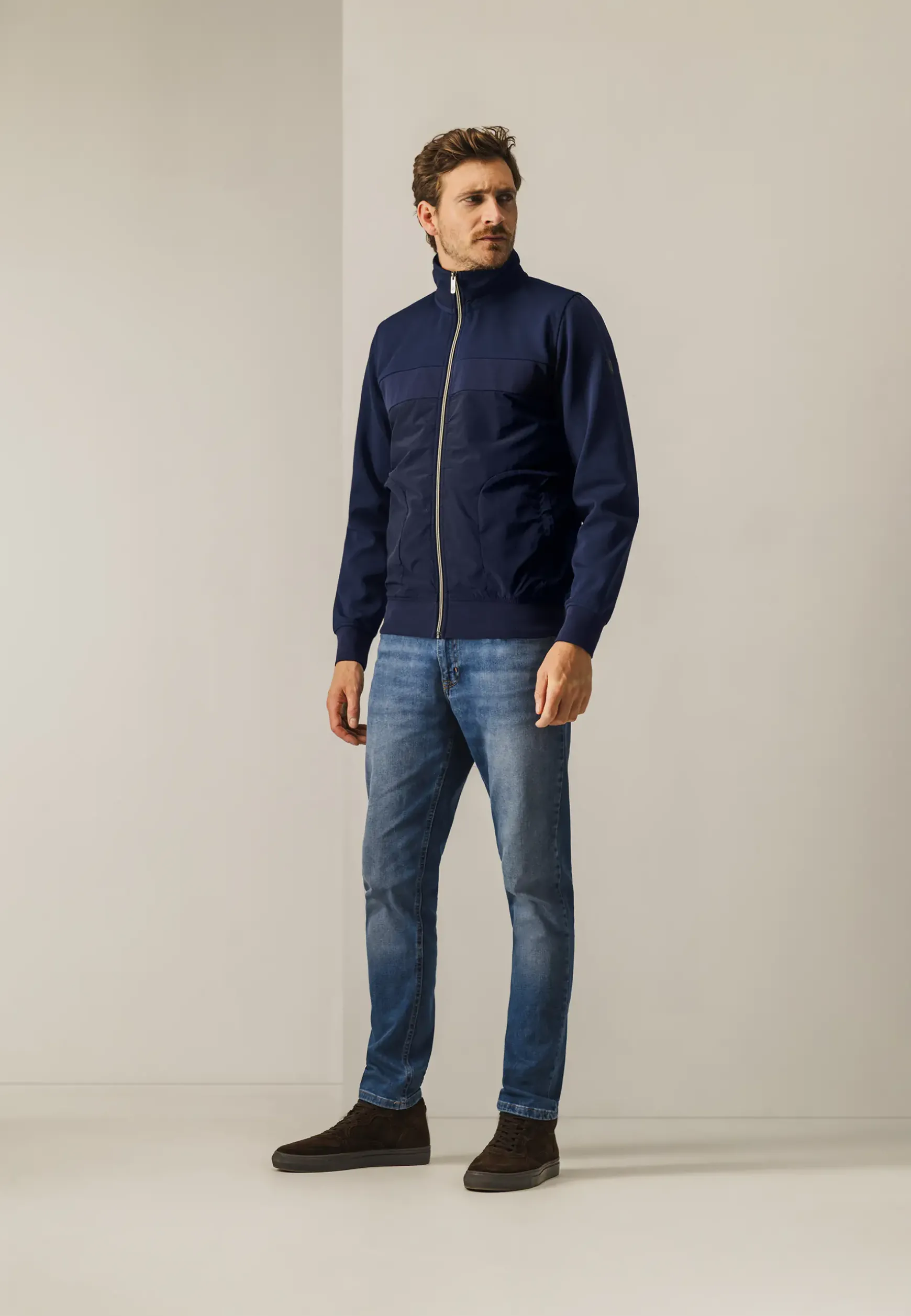 Sweatvest met nylon details