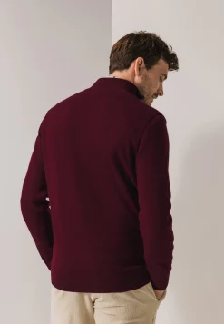Trui met halve rits en nylon-details