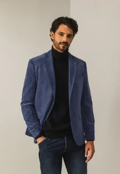 Volledig gevoerde babycord blazer
