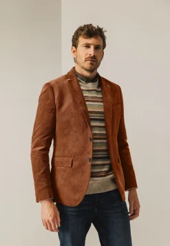 Volledig gevoerde babycord blazer